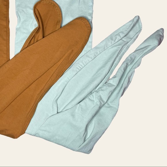 Marlowe & Co. Knotted Gown Bundle 0-3m Sleep Gown Baby Gold Mint - Picture 4 of 6